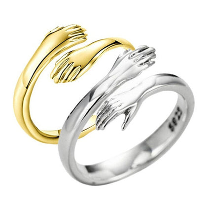 Alloy Simple Hands Hug Ring Opening