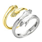 Alloy Simple Hands Hug Ring Opening