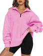 Women Sweatshirts Zip Turndown Collar