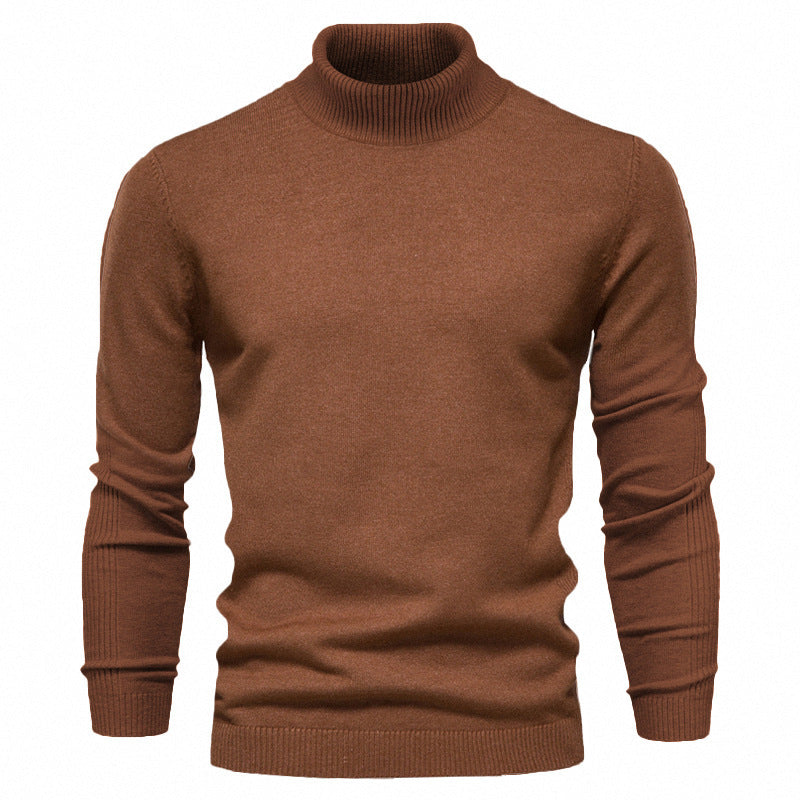 Men's Solid Color Slim Pullover