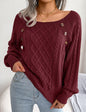 Square Neck Button Sweater