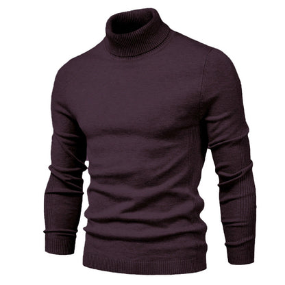 Men's Solid Color Slim Pullover