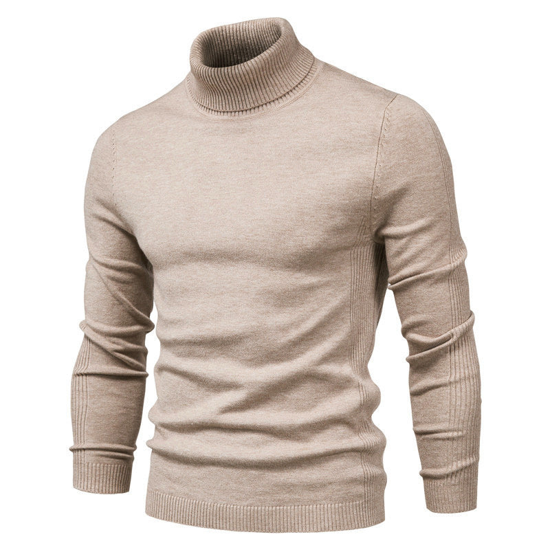 Men's Solid Color Slim Pullover