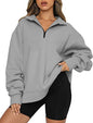 Women Sweatshirts Zip Turndown Collar