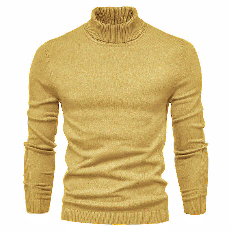 Men's Solid Color Slim Pullover