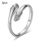 Alloy Simple Hands Hug Ring Opening