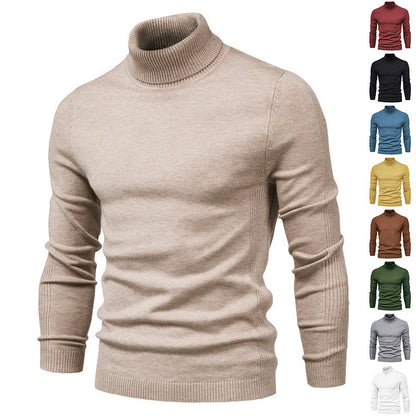 Men's Solid Color Slim Pullover