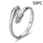 Alloy Simple Hands Hug Ring Opening