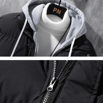 Fashion Hooded Jacket Men Winter Windproof