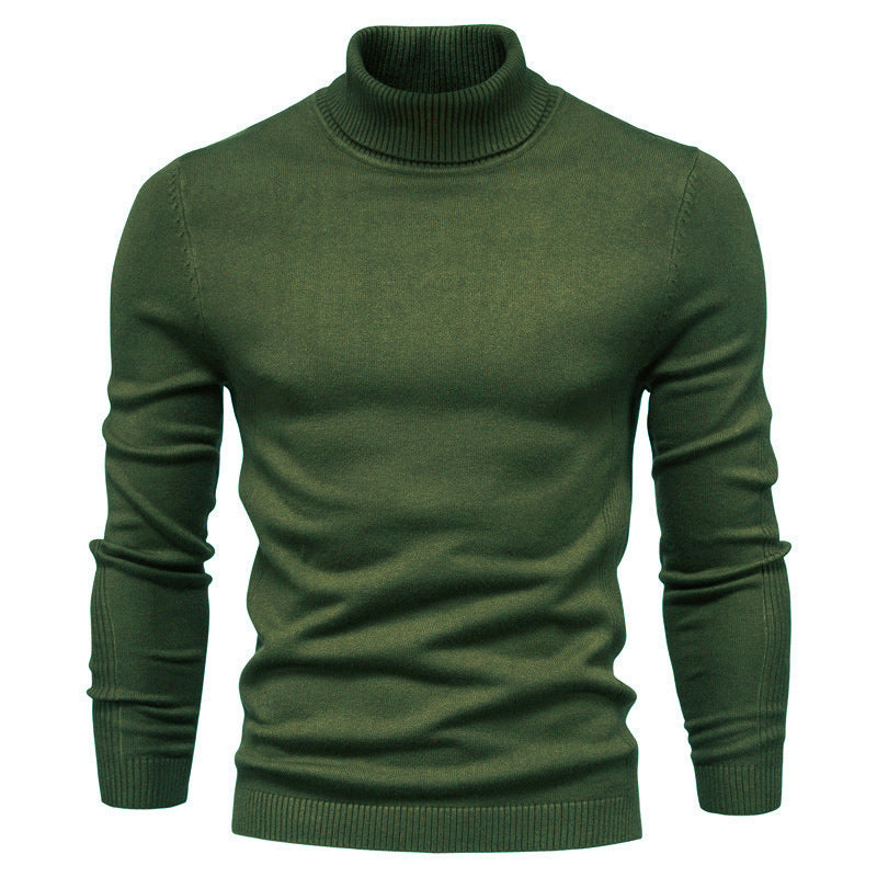 Men's Solid Color Slim Pullover