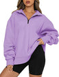 Women Sweatshirts Zip Turndown Collar